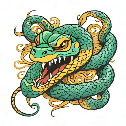 Japanese Maskam Snake In Color