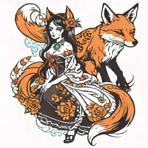 Fox Girl With Long Dress