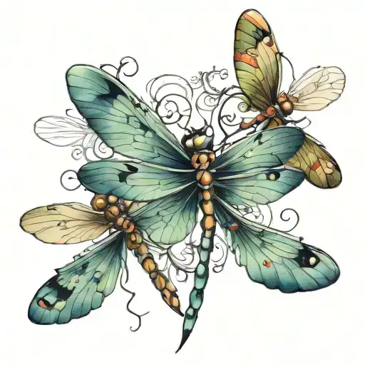 3 Dragonflies 1 Way Ahead Going To Heaven