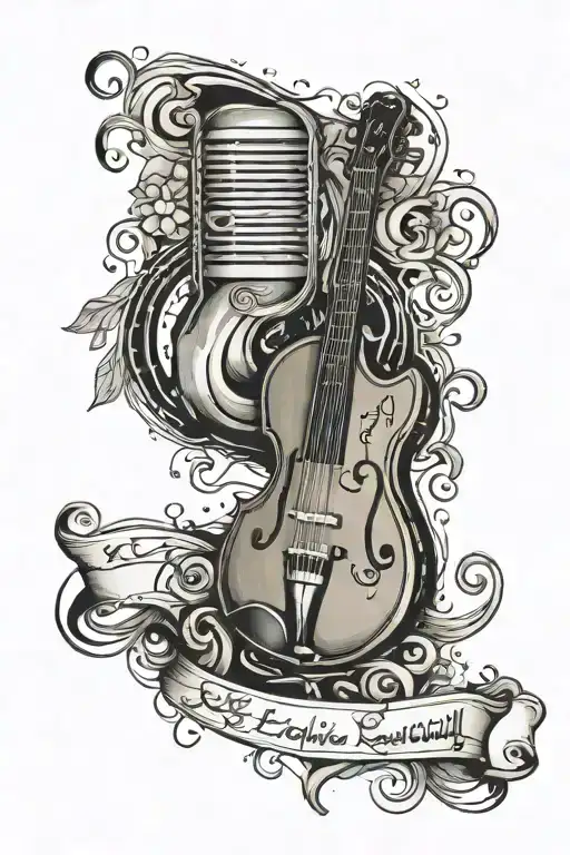 A Tattoo About Music And Loyalty With Arabic Text