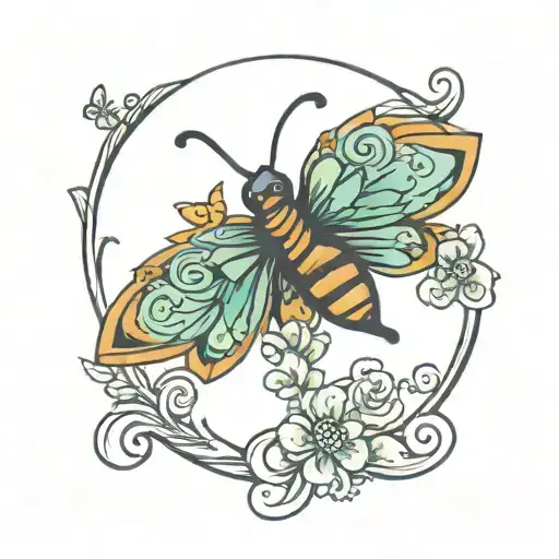 Dainty Tattoo With A Butterfly That Says Kylie's Cure