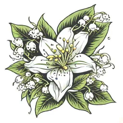 Lily Of The Valley With Cosmos Flower