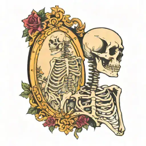Skeleton In A Mirror Reflecting