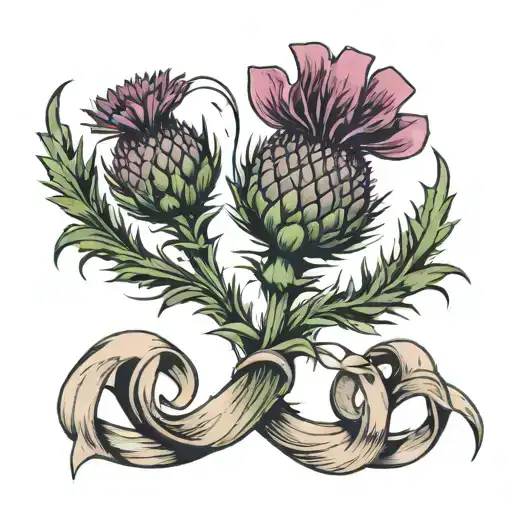 Scottish Thistle With Ribbon Wrapped
