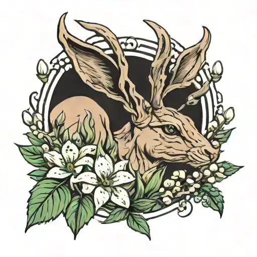 Jackelope And Lily Of The Valley Flower