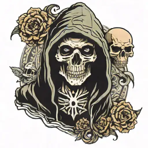 Skull With Boy With Hoodie