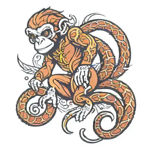 Scorpio Monkey Zodiac Sign Intertwined