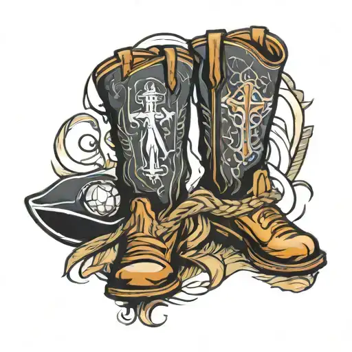 Baseball Jesus Cross Cowboy Boot