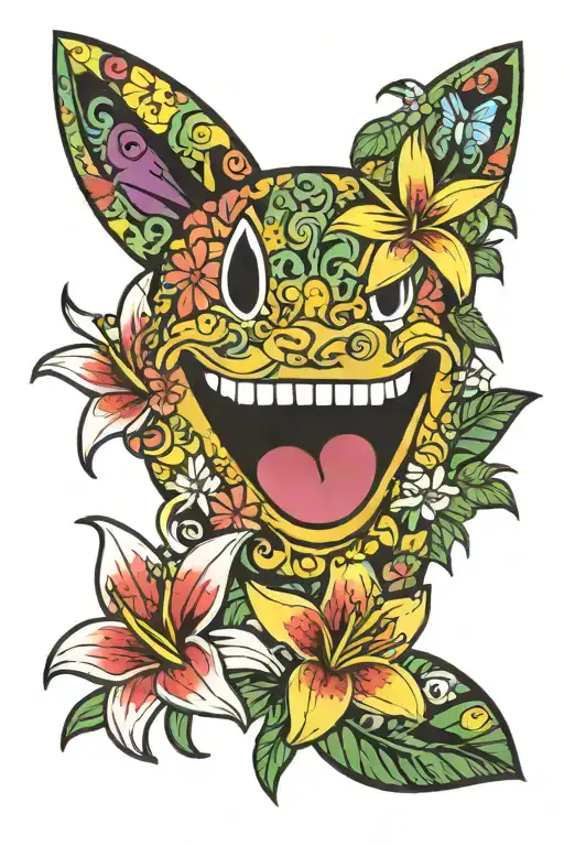 Lillies Daisies Hawaiian Shirt Smiley Face