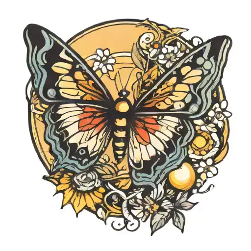 Butterfly And Sun Shining