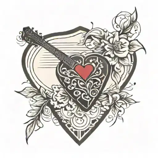 Guitar Pick With A Small Heart