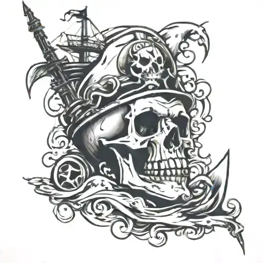 Skull And Ghostship Large