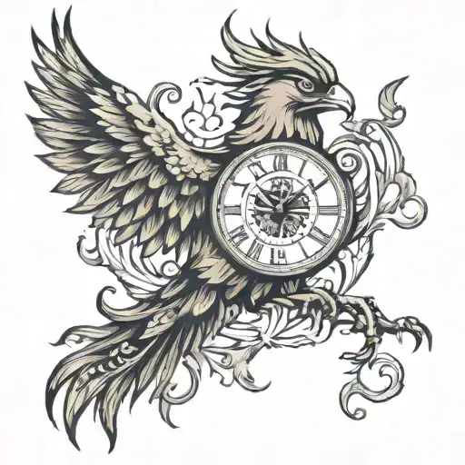 Phoenix With Clock Face