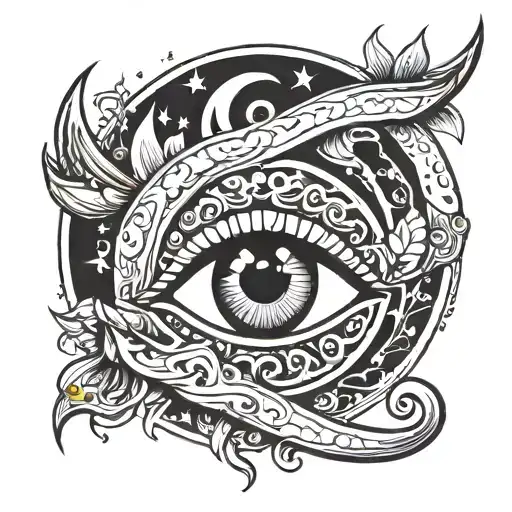 Crescent Moon And Eye