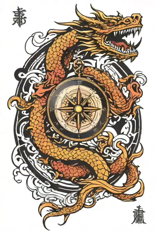 Samurai Dragon Compass