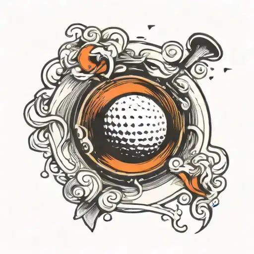 Golf Ball Near The Hole