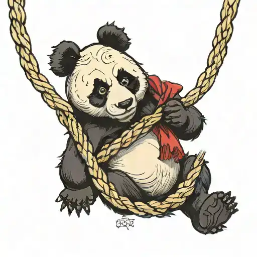 Panda With Rope Chain Necklace