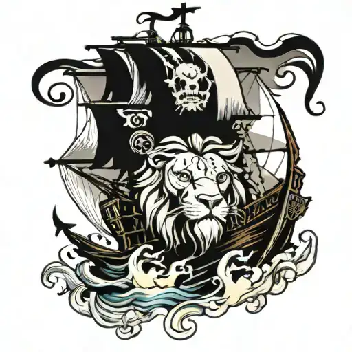 Lion Crosses Pirate Ship