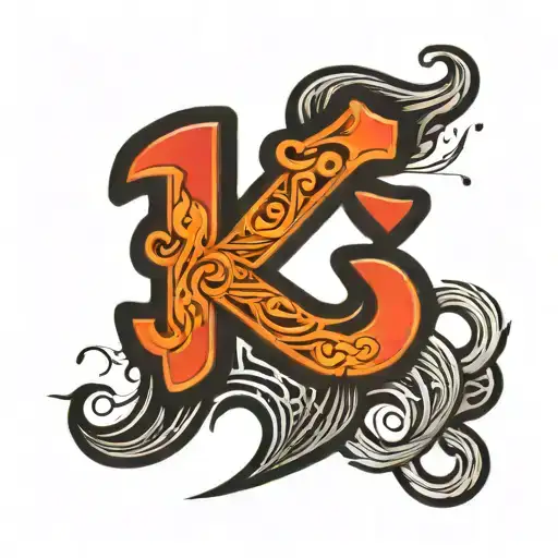 Mini Chinese Tattoo Letter N