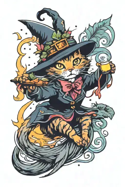 Cat Gay Witch Flying