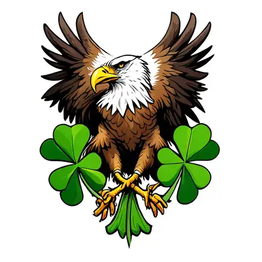 Polish Eagle Clutching A Shamrock In Its Talon