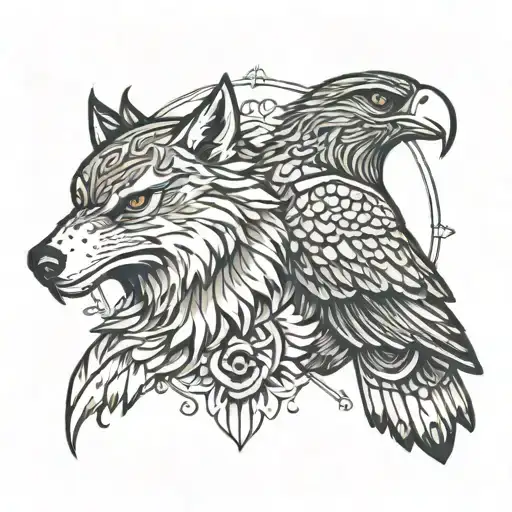 A Hawk And A Wolf