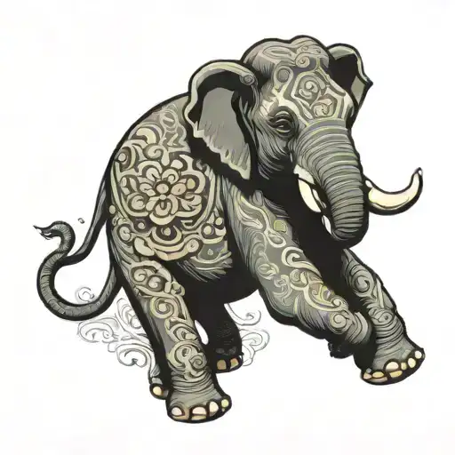 Asian Elephant Charging