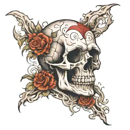Chester Bennington Skull Tattoo Design