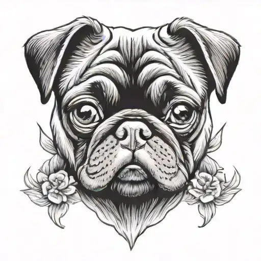 Black Pug Dog Sitting