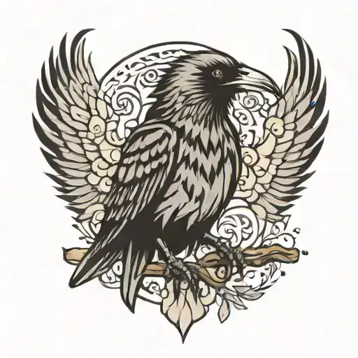 Crow Raven Widwom Black Grey