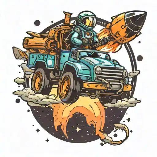 Driving A Truck In Space Themed