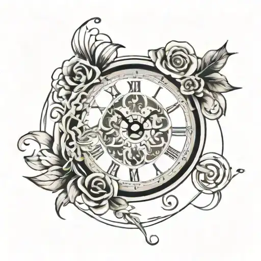 Clock In Filigree Lines