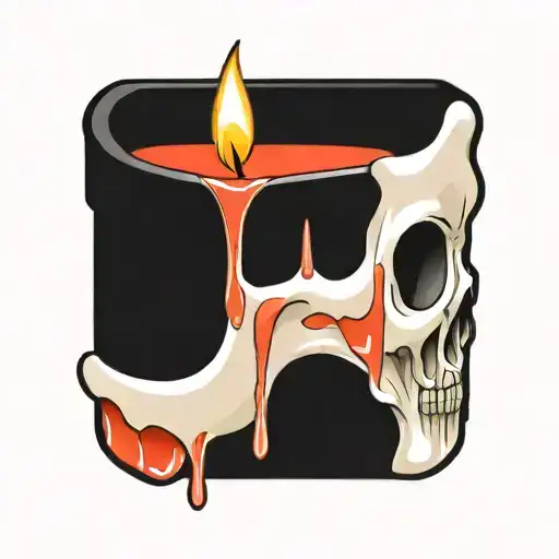 Narrow Melting Candle Wax Dripping To The Bottom Part