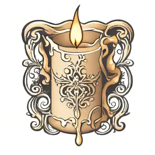 Narrow Melting Candle Wax Dripping To The Bottom Part