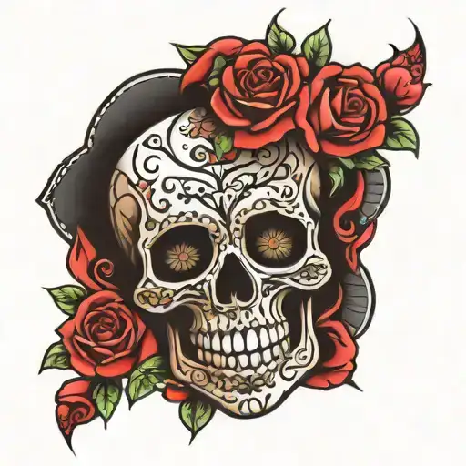Memento Mori With Sugar Skull