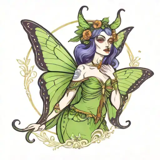 Goddess Woman Luna Moth Witchy