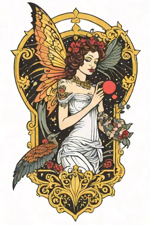 The Empress Tarot Card Fairy Wings