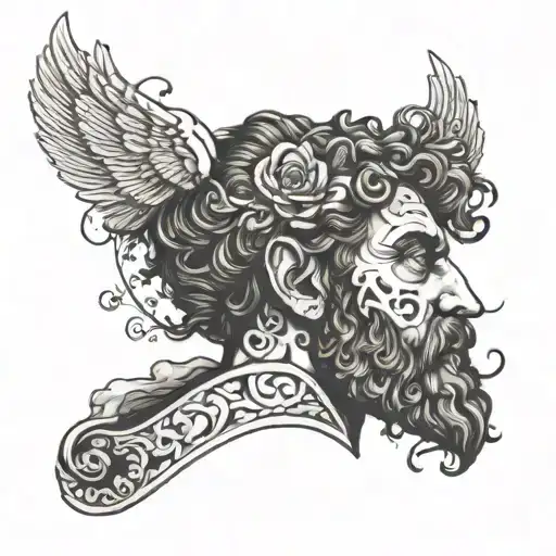 Marcus Aurelius Half Face Finished With Skull