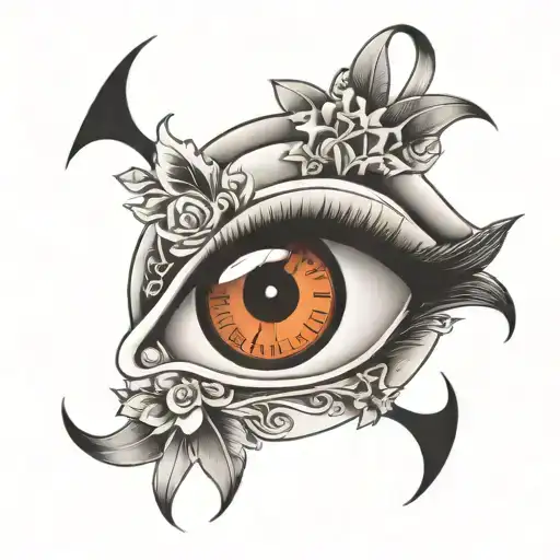 Clock Tattoo Around Eye