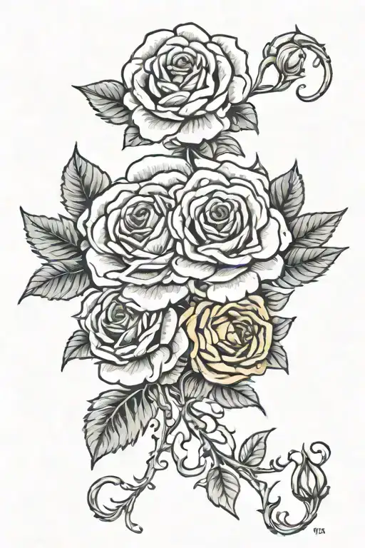 Marigold And Rose Intertwined