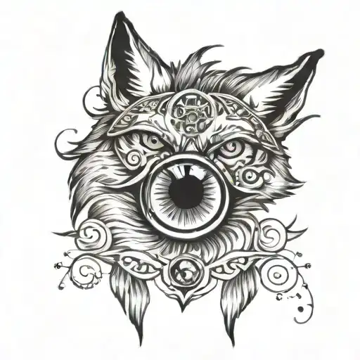 Wolf Tattoo Around Eye