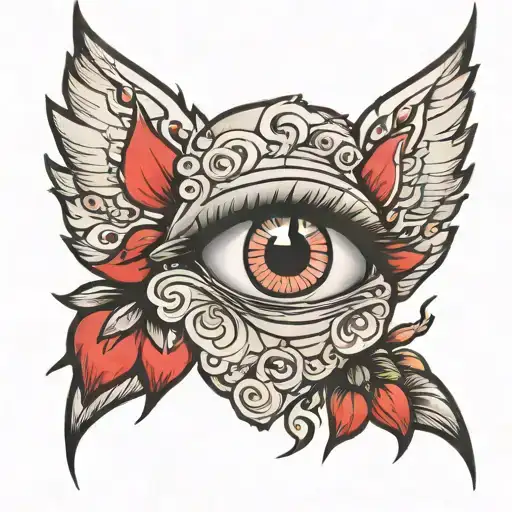 Face With Broken Heart Tattoo Over Eye