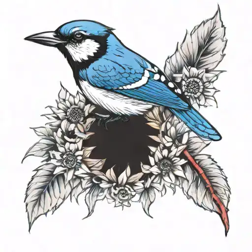 Red Birth Mark On Arm Sunflower Blue Jay On Branch