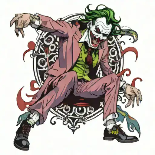 Joker Anime Laughing Crazy Full Body