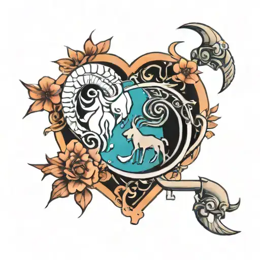 Cancer Zodiac Sign And Aries Star Sign Intertwined