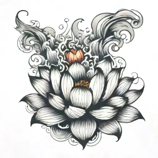 Lotus And Smoke Rising