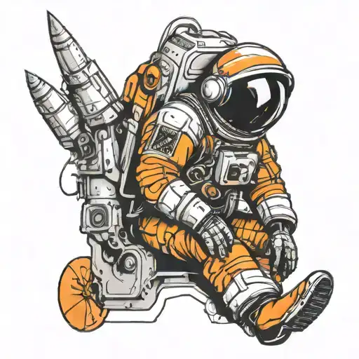 Orange Astronaut Sitting