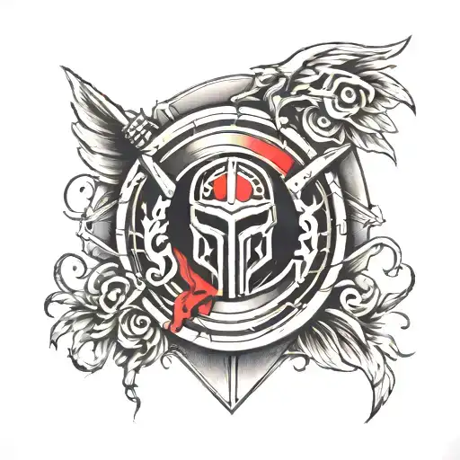 Spartan Shield With Fearless Wrestling On It
