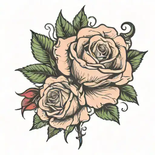 Rose With The Word Persephone For The Stem