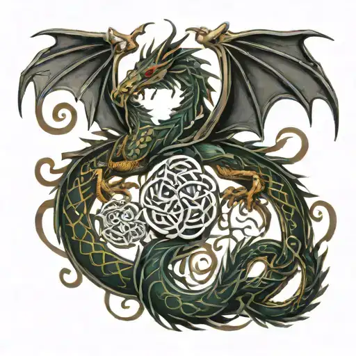 Celtic Dragon Intertwined